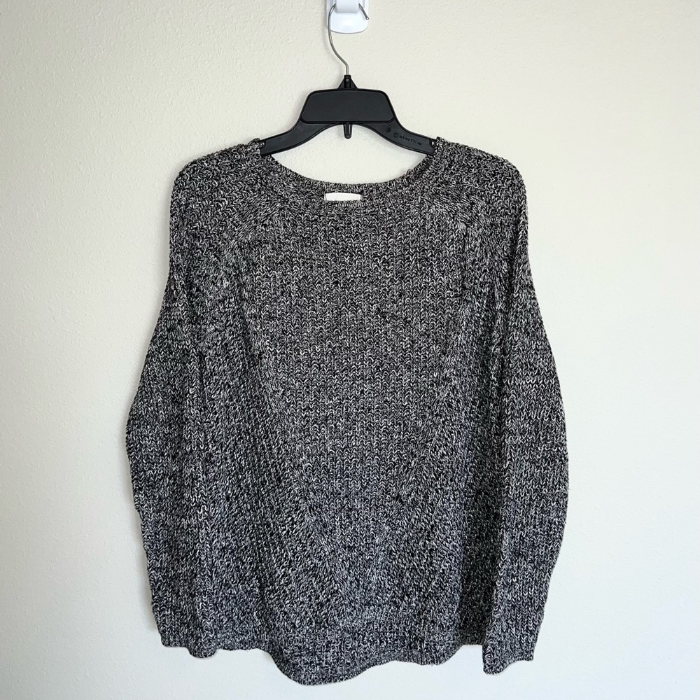 H&M Pattern-Knit Knitted Sweater Jumper Black White Marl Size Women’s Medium